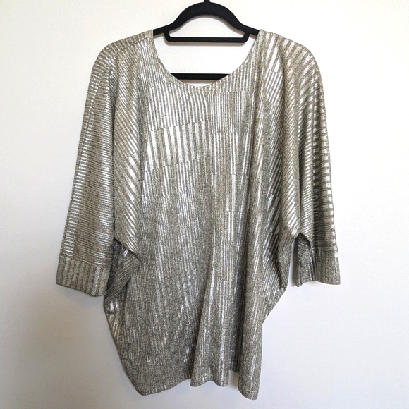 Kim & Cami Silver Blouse 1X - Picture 2 of 4